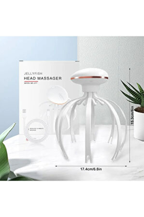 Ahtapod Model Baş Masaj Aleti Şarjlı Fizyoterapi Kafa Masajı Rahatlatma Dinlendirici MD-877