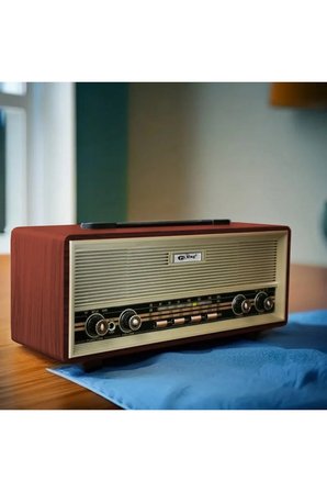 Midi Boy Retro Radyo Bluetooth Taşınabilir - USB/TF Kart Girişli, 2x8W Hoparlör 35cm x 14cm PX-630BT