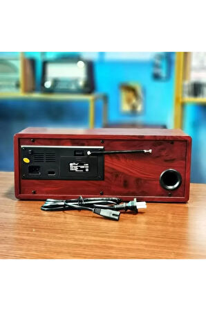 Midi Boy Retro Bluetooth Radyo AM/FM/SW, USB/TF Kart Girişi, AUX, AC Güç, Taşınabilir Hoparlör J13BT