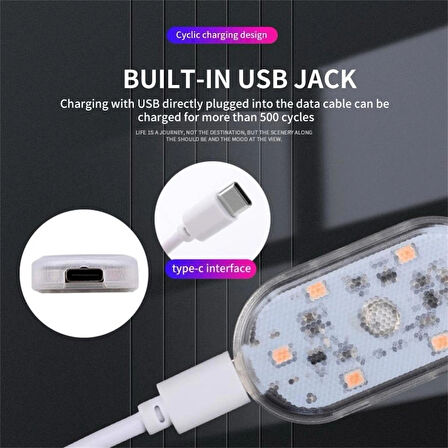 Coverzone Manyetik LED Atmosfer Işığı – USB Şarjlı, Dokunmatik Anahtarlı, Araba Bagaj Torpido Aydınlatma HSN13