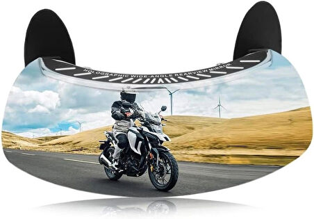 Coverzone Motosiklet Kör Nokta Aynası GR-78 - 180° Geniş Açı, Ayarlanabilir, Ön Cam Dikiz, 17x6 cm