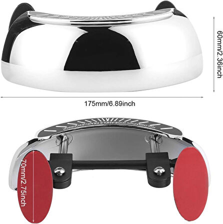 Coverzone Motosiklet Kör Nokta Aynası GR-78 - 180° Geniş Açı, Ayarlanabilir, Ön Cam Dikiz, 17x6 cm