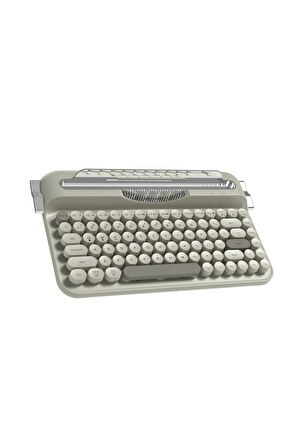 Retro Daktilo Klavye Bluetooth & 2.4G, Standlı, Yuvarlak Tuşlu, Ergonomik, Sessiz AJAZZ AF84