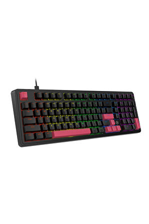 Kablolu Mekanik Oyun Klavyesi-Rainbow Aydınlatma-Hot Swap Ajazz AK980 Red Switch