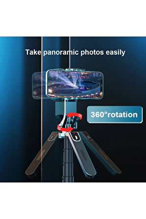 Tripod & Selfie Çubuğu - Bluetooth, 180cm Teleskopik, Katlanır, 360 Derece Dönebilen P185