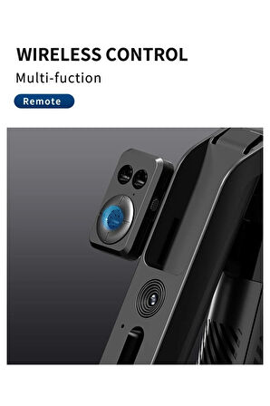 Akıllı Selfie Stick - Yapay Zeka Yüz Takipli, 360° Çekim, Kumandalı, Tripodlu, iOS Uyumlu Y12