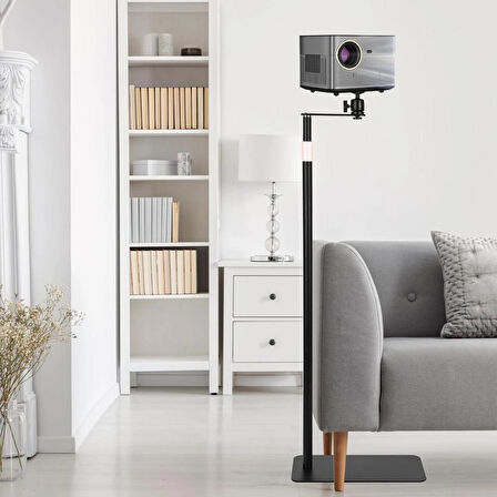 Coverzone Ayarlanabilir Projektör Sehpası TY06 - 360° Döner, Teleskopik 90–126cm, Şık ve Dayanıklı Tripod