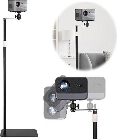 Coverzone Ayarlanabilir Projektör Sehpası TY06 - 360° Döner, Teleskopik 90–126cm, Şık ve Dayanıklı Tripod