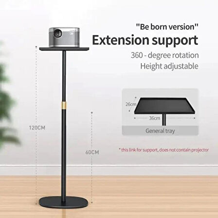 Coverzone Profesyonel Stand - Yatak, Koltuk, Masa Montajlı, 60–120cm Ayarlı, Projeksiyon & Kamera İçin TY05
