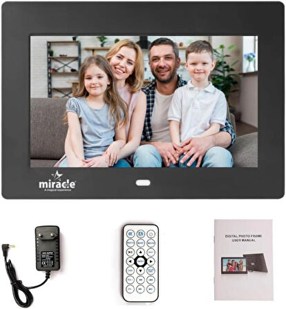 Coverzone Dijital Fotoğraf Çerçevesi 7 inç - IPS LED, 1024x600 HD, USB & SD Destekli, Slayt ve Video Oynatma