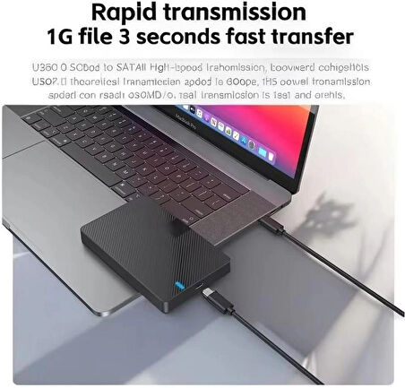 Coverzone Harici Disk Kutusu 2.5” HDD/SSD, USB 3.0/3.1, 6TB Destekli, Tak-Çalıştır, LED Göstergeli - ZR1076