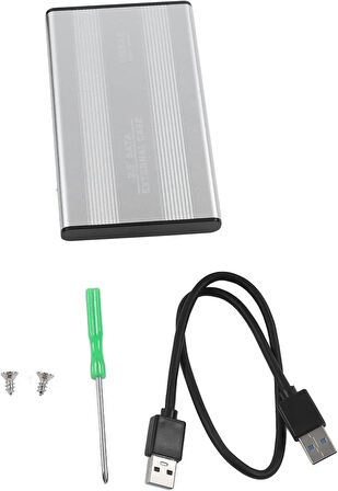 Coverzone Harici Disk Kutusu ZR1075 - 2.5” HDD, USB 2.0, 1TB Destekli, Tak-Çalıştır, Ultra İnce, LED Işıklı