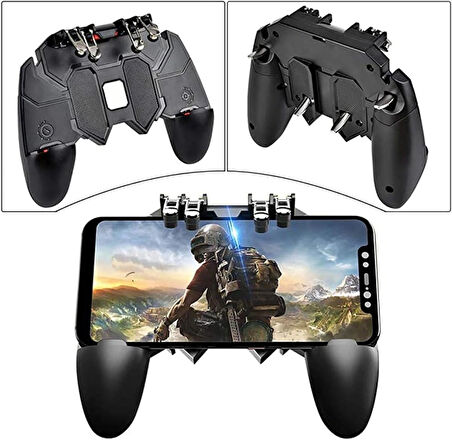 Coverzone 4 Tetikli Mobil Oyun Kolu 90° Döner, Ergonomik Kavrama, Android Uyumlu, PUBG COD Free Fire - AK66