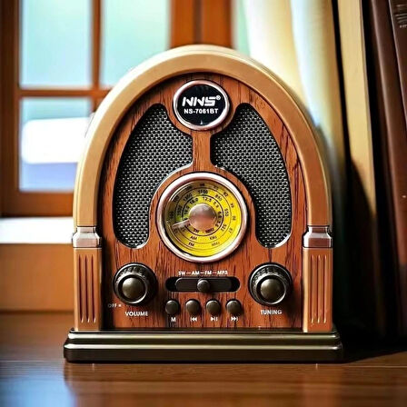 Coverzone Bluetooth Retro Hoparlör AM/FM/SW Radyo, TWS Özellikli, USB/TF Girişli, Taşınabilir | 7061BT