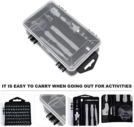 Coverzone 115 Parça Onarım Seti - Hassas Tornavida, Krom Vanadyum Çelik, Ergonomik Saplı Takım | TTS-115