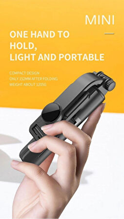 Coverzone Selfie Stick Tripod - 360° Döner, 70cm Uzunluk, Katlanabilir, Uzaktan Deklanşörlü L11 Mini