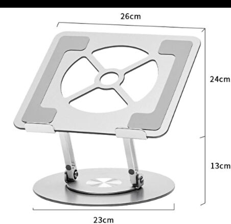 Coverzone X2 Katlanabilir Laptop Standı - Alüminyum Alaşım, 11-17 inç, Portatif, Dayanıklı, Rahat Kullanım S13