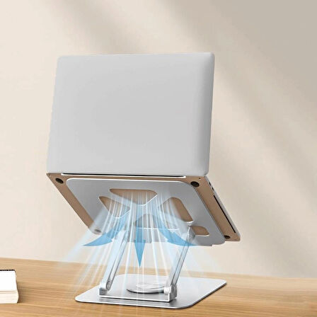 Coverzone Katlanabilir Laptop Standı - Alüminyum Alaşım, 11-17 inç, Portatif, Dayanıklı, Rahat Kullanım | X2