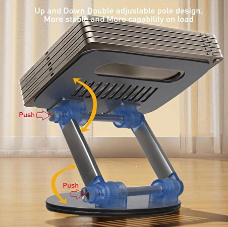 Coverzone Laptop Standı Katlanabilir Alüminyum, 11-17 inç Uyumlu, Ayarlanabilir Açı, Ev ve Ofis İçin | S4