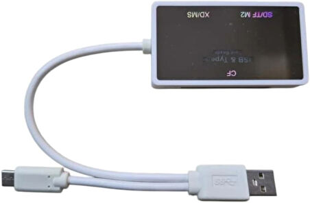 Coverzone Type-C Kart Okuyucu 5Gbps Hızlı Veri Aktarımı, SD/TF/M2/XD/MS/CF Destekli Adaptör | BYL-1908