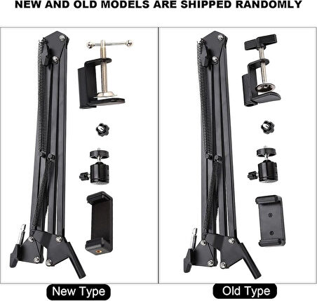 Coverzone Telefon Tripod Stand Üstten Çekim, Katlanabilir, 360° Ayarlı, Sabit Kelepçeli, Şık Tasarım | CZ34