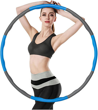 Coverzone Fitness Hula Hoop - Köpük Kaplama, 6.5 Parça, Bel ve Karın Spor Çemberi | JS-6025