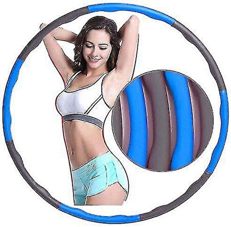 Coverzone Fitness Hula Hoop - Köpük Kaplama, 6.5 Parça, Bel ve Karın Spor Çemberi | JS-6025