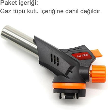 Coverzone Gaz Torch Pürmüz - 1300°C Ayarlı Alev, Otomatik Ateşleme, Flambe, Karamelize, BBQ Torch | HS-509C