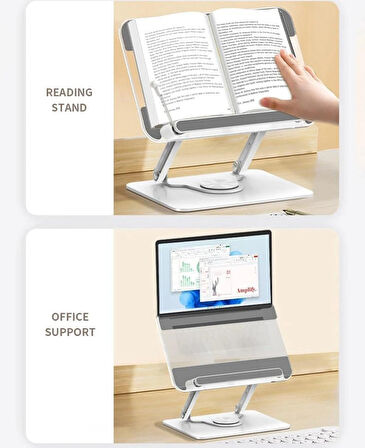 Coverzone L111 Tablet Kitap Tutucu - 360° Ayarlanabilir, Katlanabilir, Alüminyum Alaşım, Sağlam Stand