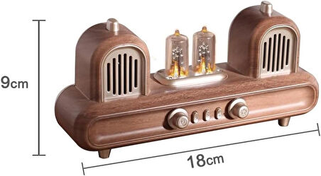 Coverzone Mini Retro Bluetooth Hoparlör FM Radyo, LED Işıklı, 10W Güçlü Ses, USB TF AUX Destekli | AS33