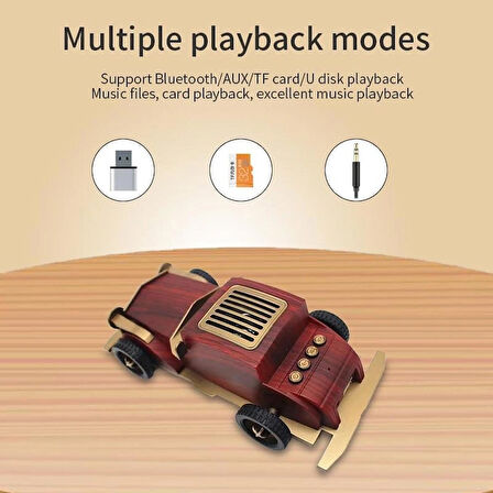 Coverzone Klasik Araba Şekilli Hoparlör - Bluetooth, 5W Güç, 1500mAh Şarjlı, USB TF Destekli, Dekoratif | B2