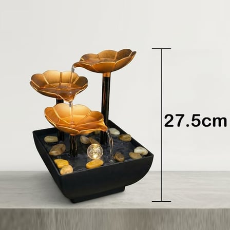 Coverzone LED Işıklı Akan ENT -Su Efektli Dekoratif Plastik Masaüstü Şelale 3238