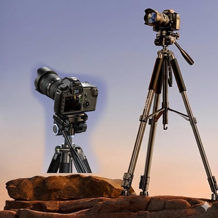 Coverzone Profesyonel Kamera Tripodu 360° ENT - Döner Kafa | Hafif ve Taşınabilir | Karbon Çelik Ayaklı | Fotoğraf Video Çekim Tripodu | DSLR Aksiyon Kamera Uyumlu | VT-860S