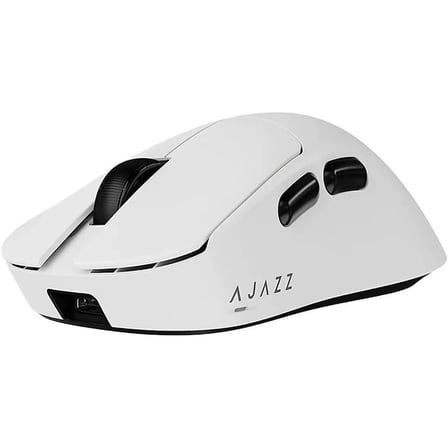 Coverzone AJ179 V2 MAX Kablosuz Gaming Mouse ENT 12000 DPI PAW3311 Sensör 2.4G + Bluetooth + USB 300IPS 35G 1000Hz 800mAh Ultra Hafif 56g Teflon Ayak Profesyonel Oyuncu Mouse (Beyaz)