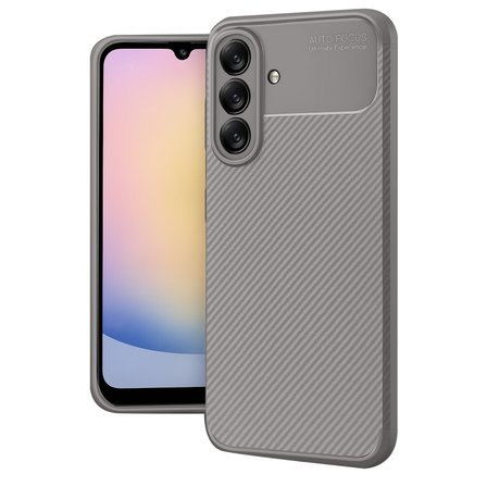 Coverzone Galaxy A57 ile Uyumlu Silikon Kılıf Kamera Korumalı Karbon TPU Brimstone Ultra Slim Fit Delux Gri