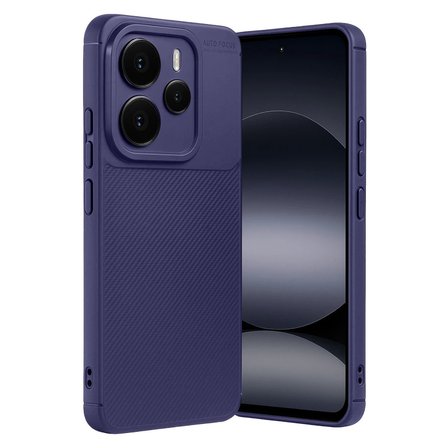 Coverzone Xiaomi Note 14 ile Uyumlu Silikon Kılıf Kamera Korumalı Karbon TPU Brimstone Ultra Slim Fit Delux Lacivert