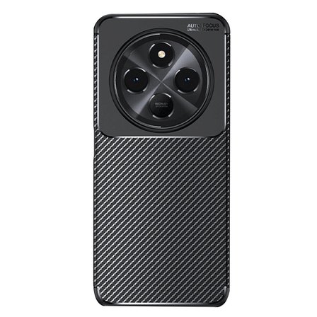 Coverzone Xiaomi Redmi 14C ile Uyumlu Silikon Kılıf Kamera Korumalı Karbon TPU Brimstone Ultra Slim Fit Delux Siyah