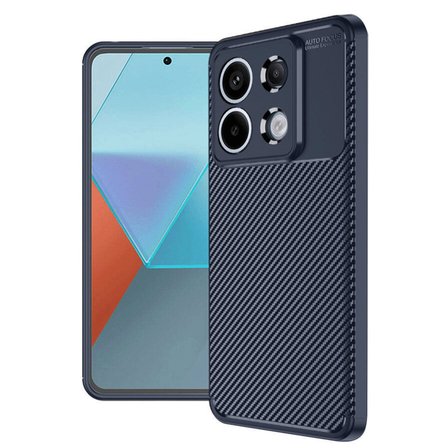 Coverzone Redmi Note 13 Pro 4G ile Uyumlu Silikon Kılıf Kamera Korumalı Karbon TPU Brimstone Ultra Slim Fit Delux Lacivert