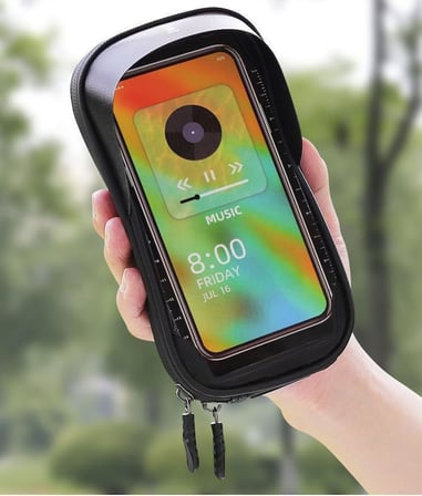 Coverzone Bisiklet Üst Boru Çantası 1.4L, ENT Şeffaf Telefon Pencereli Kadro Çantası, Fermuarlı Geniş Saklama Alanı, Evrensel Uyumlu Bisiklet Üst Boru Heybesi, Sürüş Aksesuar Çantası, Siyah | 0206