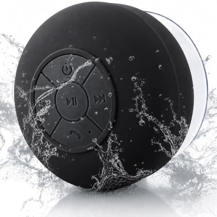 Coverzone Su Geçirmez Bluetooth Hoparlör ENT Vantuzlu Havuzda Yağmurlu Havalarda IPx4 3W Kaliteli Ses Banyo Duş Hoparlörü | S56 (Siyah)
