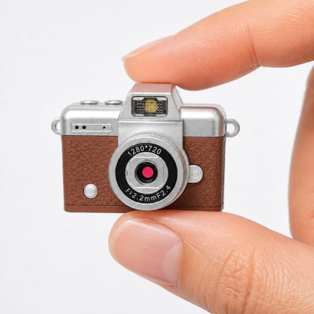Coverzone Mini Flip Dijital Kamera, ENT  -1.47 İnç Ekran, 48M Fotoğraf Çözünürlüğü, 1080P/720P Video, 128GB TF Kart Desteği, Type-C Şarj, Flaşlı, Fotoğraf ve Video Kayıt Özellikli | LK-027 Kahverengi