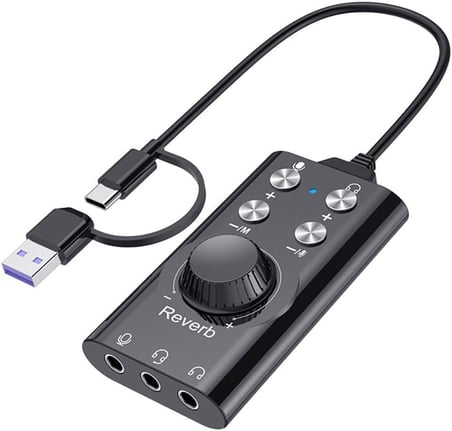Coverzone 7.1 Gaming Ses Kartı ENT USB Type-C Bluetooth 5.0 Audio Mixer ZR1333