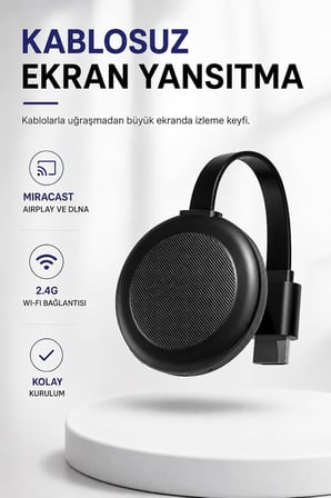 Coverzone Kablosuz HDMI Görüntü Aktarıcı ENT 2.4G AirPlay DLNA WiFi Adaptör G38