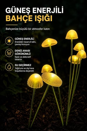 Coverzone 2'li Solar Bahçe Işığı ENT 12 Lambalı Deniz Anası Su Geçirmez S200