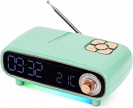 Coverzone 1800 mAh Bluetooth ENT Dijital Saat Alarm Sıcaklık TF USB NS-998BT