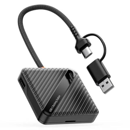 Coverzone SD/TF Hafıza Kartı Okuyucu ENT 5 Kart USB-A USB-C 3.0 5Gbps ADS-319