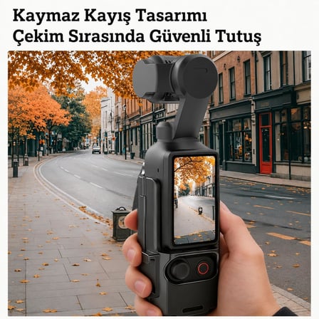 Coverzone DJI Osmo Pocket ENT 3/4 ile Uyumlu El Kayışlı Cold Shoe Aparatı PTK43