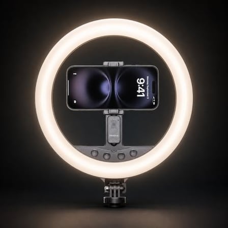 Coverzone 10 İnç Ring Light ENR Tripodlu 3 Renk Bluetooth 5.2 2.1 m NP-L20S