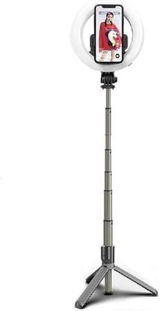 Coverzone 10 İnç Ring Light 2 Metre ENT Tripod Bluetooth 5.2 Kumandalı NP-L14