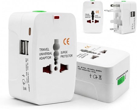 Coverzone Akım Korumalı Universal Fiş Çoklu Priz ENT-CV640 Priz Çevirici Dönüştürücü 2 Port USB- Type C Kompakt Tasarım Amerikan Fişi, İngiliz, Türkiye 125V - 250V 13A (Beyaz) (931E)